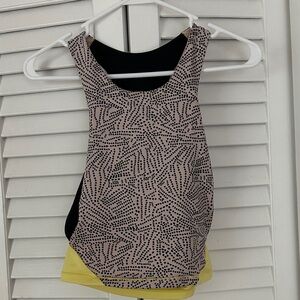 Pink and Yellow Janji Long Running Bra